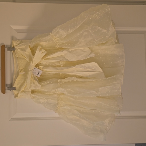 Free People Theo Summer Puff Mini Dress in Lightning Bolt - Picture 9 of 16